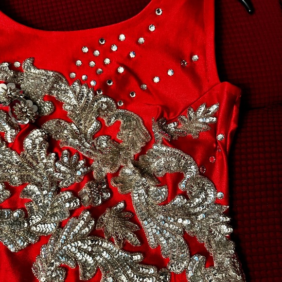 Vintage Ruby Sequin Majorette, Rhythmic gymnastics, figure skating bodysuit - Picture 4 of 14